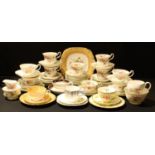 Ceramics - Royal Albert Moss Rose pattern part tea service; other Staffordshire teaware including
