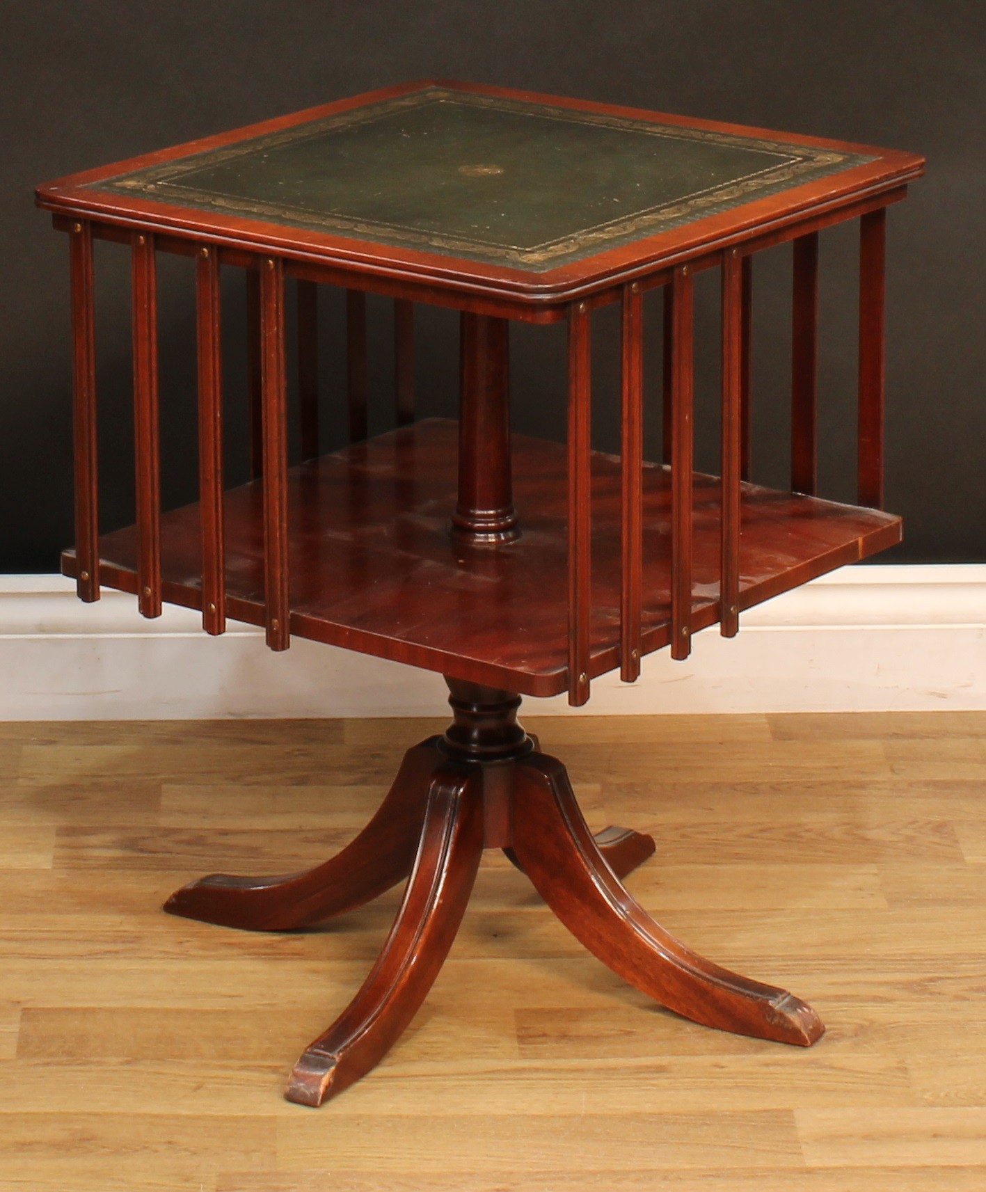 A Regency style dropleaf occasional table; a similar revolving bookcase; three-tier etagere; side - Image 6 of 9