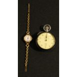 A lady's Hiro gold plated watch, integral gold plated bracelet strap; a mid-twentieth century