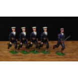 W Britain (Britains) No.78 Bluejackets of the Royal Navy, comprising four ratings running at the