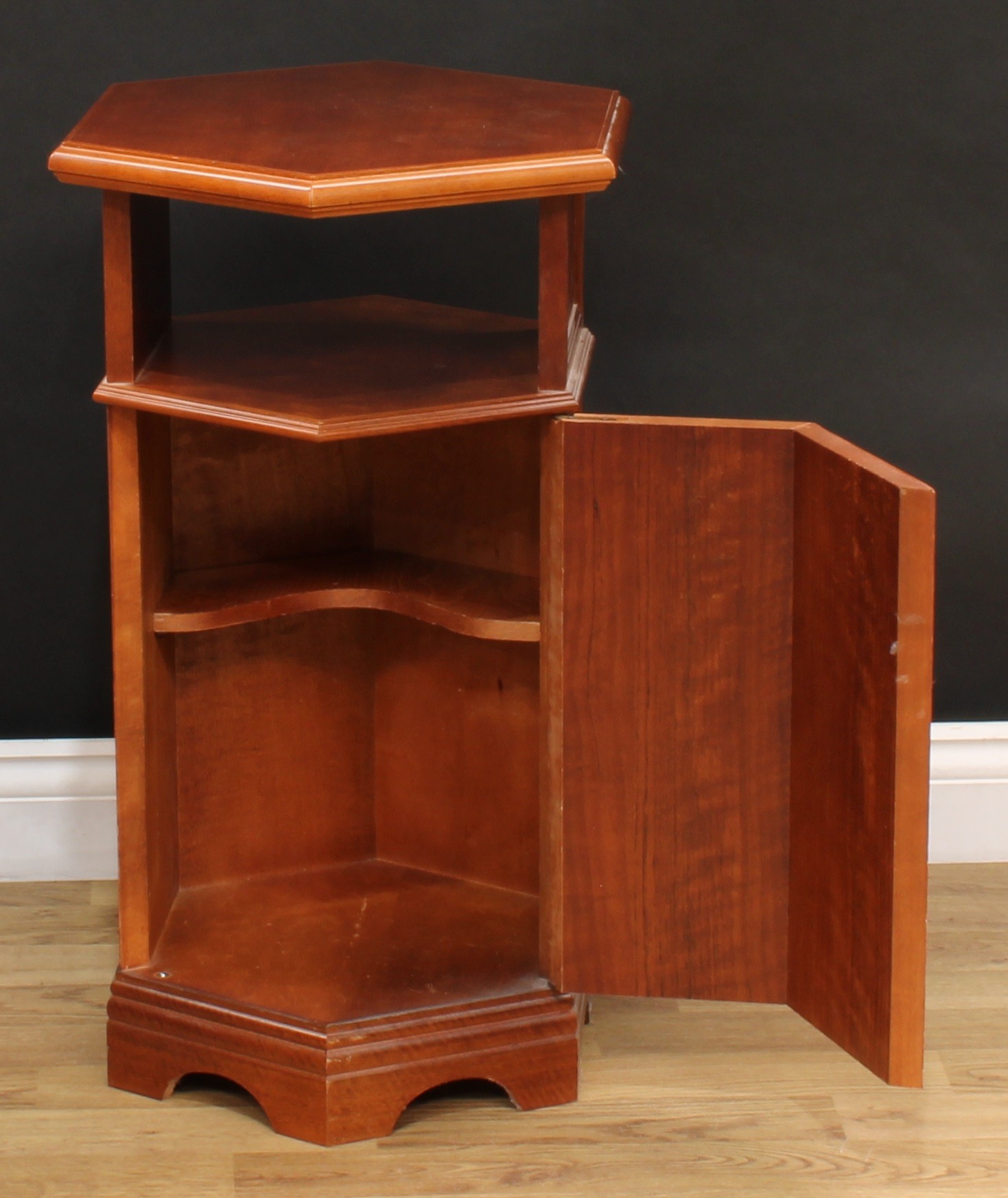 A Regency style dropleaf occasional table; a similar revolving bookcase; three-tier etagere; side - Image 8 of 9