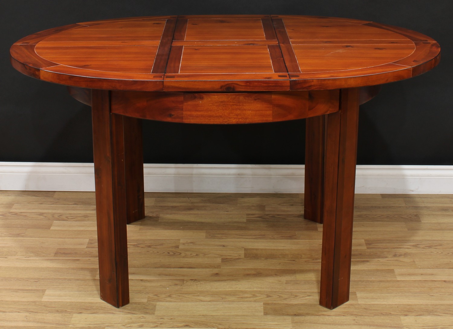 A Mark Webster Designs extending dining table, Kember range, 76cm high, 104.5cm diameter,