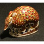 A Royal Crown Derby Armadillo paperweight, gold stopper, 1st quality, unboxed