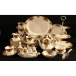 A Royal Albert Old Country Roses pattern tea and dinner service for six, teapot, milk and sugar,