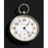 A silver pocket open face watch, marked 925