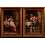 Italian School (19th century) A Pair, Mandolin Player and Companion oils on canvas, 31cm x 20cm