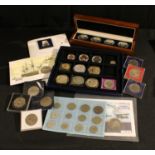 Coins - a set of four Queen Elizabeth proof crowns, Coronation anniversary 2003, cased; an RAF £5