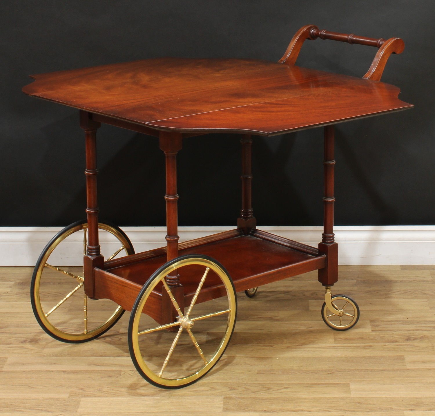 A George III style yew veneered drinks or cocktail cabinet, 129.5cm high, 61cm wide, 44.5cm deep; - Image 7 of 7