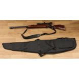 A Webley Eclipse .22 calibre air rifle, soft carry case