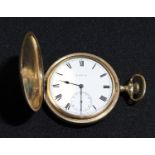 An Elgin gold plated hunter pocket watch