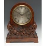 A William IV mahogany bracket clock, 20.5cm silvered circular dial inscribed Thos Hall, Liverpool,