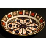 A Royal Crown Derby Imari palette 1128 pattern oval serving dish, 26cm wide, printed marks, second
