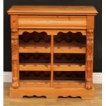 A pine chateau wine cabinet, 87cm high, 84cm wide, 37cm deep