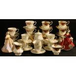 A Royal Albert Old Country Roses pattern tea set for six; a Royal Doulton figure, Stephanie, HN2811;