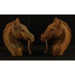 Architectural Salvage - a pair of cast iron equestrian mounts, each as the head of a horse, 21.5cm