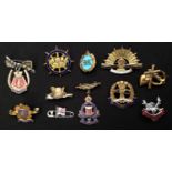 WW2 British Sweetheart Enamel badge collection to include: Royal Army Ordnance Corps, Royal Armoured
