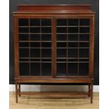 An early 20th century mahogany display cabinet, 150.5cm high, 122cm wide, 36cm deep