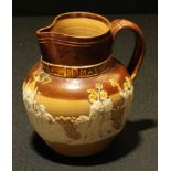 A Doulton Lambeth salt glazed stoneware royal commemorative jug, Queen Victoria's Golden Jubilee