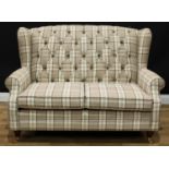 A Marks & Spencer Highland button back wingback sofa, 101cm high, 144cm wide, the seat 110cm wide