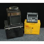 Vintage Technology - a 1960s Singer Caramate 3300 slide projector, cased; a Kodak Instamatic M80-L