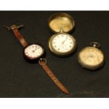 Horology - a Victorian silver gentleman's open-face pocket watch, (1); an early 20th century