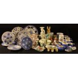 Ceramics - decorative plates; Beatrice Potter Peter Rabbit; Devonware; etc