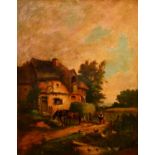 English School (19th century) Loading the Hayloft oil on board, 61cm x 49cm