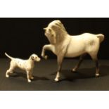 A Beswick Dappled Grey Horse, 19cm tall; a Beswick Dalmatian, 8.5cm tall, (2).