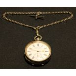 A 935 silver pocket, H. Samuel of London, pocket watch, on double Albert.