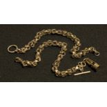 A double Albert chain, with miners lamp fob