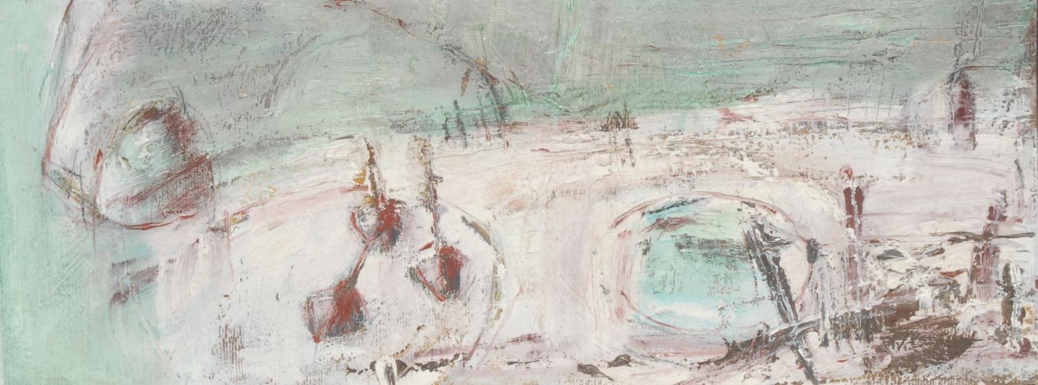 Ges Wilson Abstract Small Cave oil on board, 50cm x 20cm