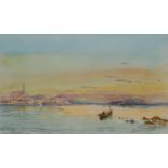 Michael Crawley The Grand Harbour, Valletta, Malta signed, titled to verso, watercolour, 21cm x 35cm