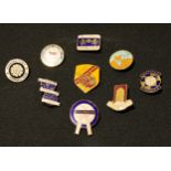 Football interest; Football club enamel badges, Birmingham City, Hornsea Town, Halifax Town, etc, (