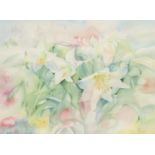 Sue Bates (Contemporary) Still Life, Lilies signed, watercolour, 52.5cm x 71.5cm