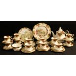 A Royal Albert Old Country Roses pattern teapot, six teacups, saucers and tea plates, six coffee