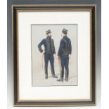 English School (20th century) Military Officers Uniform initialled BA, watercolour and gouache, 21.