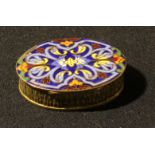 An Art Nouveau cloisonné enamel oval box, 6cm x 4.5cm.