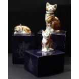 A Royal Crown Derby paperweight, Marmaduke Cat, limited edition, 708/2,500, gold stopper,