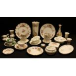 Ceramics - Royal Crown Derby Posies including cup and saucer, cream jug, trinket dishes, dessert