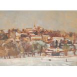 Robert Shantz Impressionist Winter Scene signed, oil on board, 29cm x 39cm