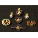 Five British Legion enamel badges; For Home and Country; Women's Section, etc, (7)