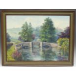 Maureen Capewell (Derbyshire artist) Sheepwash Bridge, Ashford in the Water signed, dated 1986,