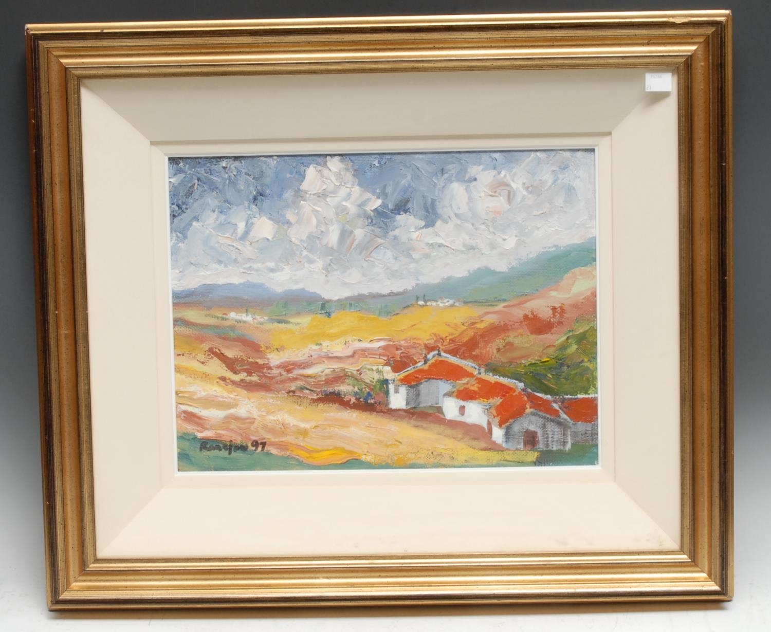 Brian Ranalow(1947 - ) White Farmhouse, Majorca singed, dated 97, signed, signed and inscribed to - Bild 2 aus 4