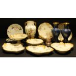 An early 20th century Limoges dessert service; a Victorian Moore Bros. Aesthetic Movement two