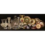 Ceramics and Glass - Limoges plates, etc; glassware - including heavy cut basket, etc; a silver wine