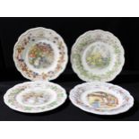 A set of four Royal Doulton Brambly Hedge shaped circular plates, The Seasons, 20.5cm, printed marks