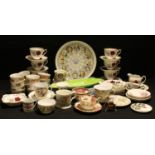 A Royal Stafford Roses to Remember pattern tea service, for six; Royal Worcester Pershore dishes;