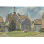 William Edward Leadley (1902 - 1973) The Green Bibury signed, titled to verso, 34cm x 50cm