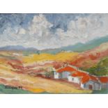 Brian Ranalow(1947 - ) White Farmhouse, Majorca singed, dated 97, signed, signed and inscribed to