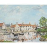 English School The Ford at Dungate Haddington inscribed to verso, 36cm x 43cm
